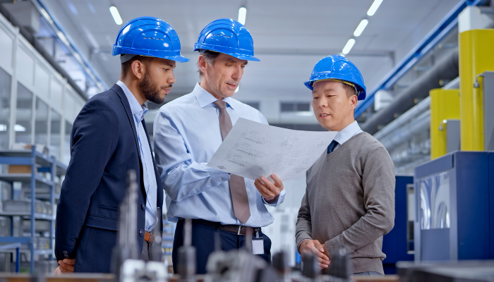 3 men working on construction